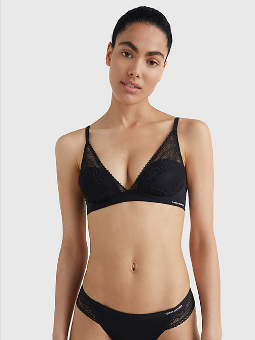 black lace triangle bra for women tommy hilfiger