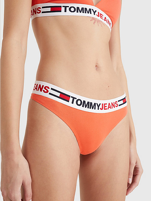rood string met logotaille voor dames - tommy jeans