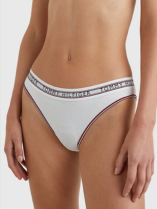white signature tape briefs for women tommy hilfiger