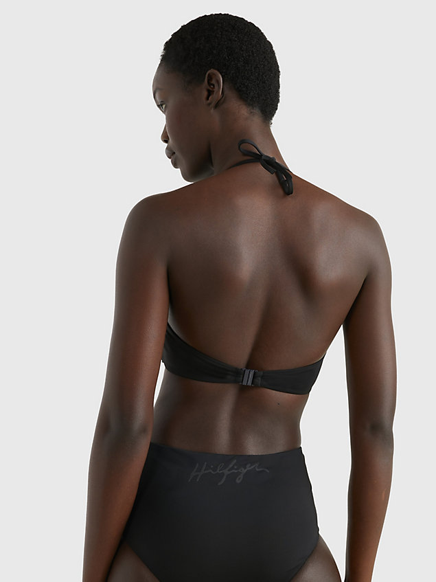 black góra od bikini typu bandeau z logo hilfiger dla kobiety - tommy hilfiger