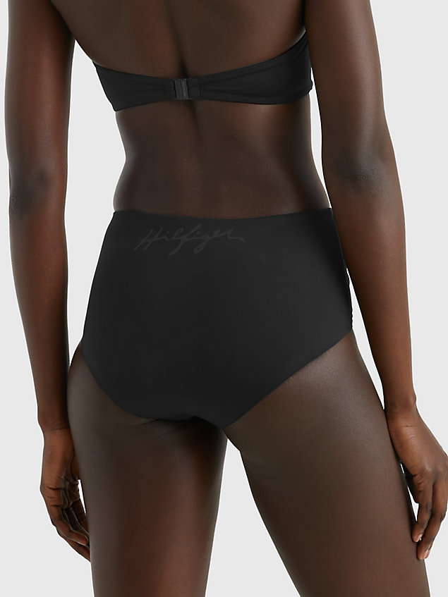 black hilfiger logo high waist bikini bottoms for women tommy hilfiger