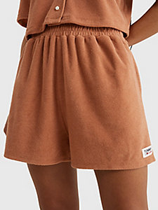 brown essential cover up shorts for women tommy jeans