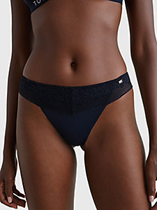 blue ditsy lace thong for women tommy hilfiger