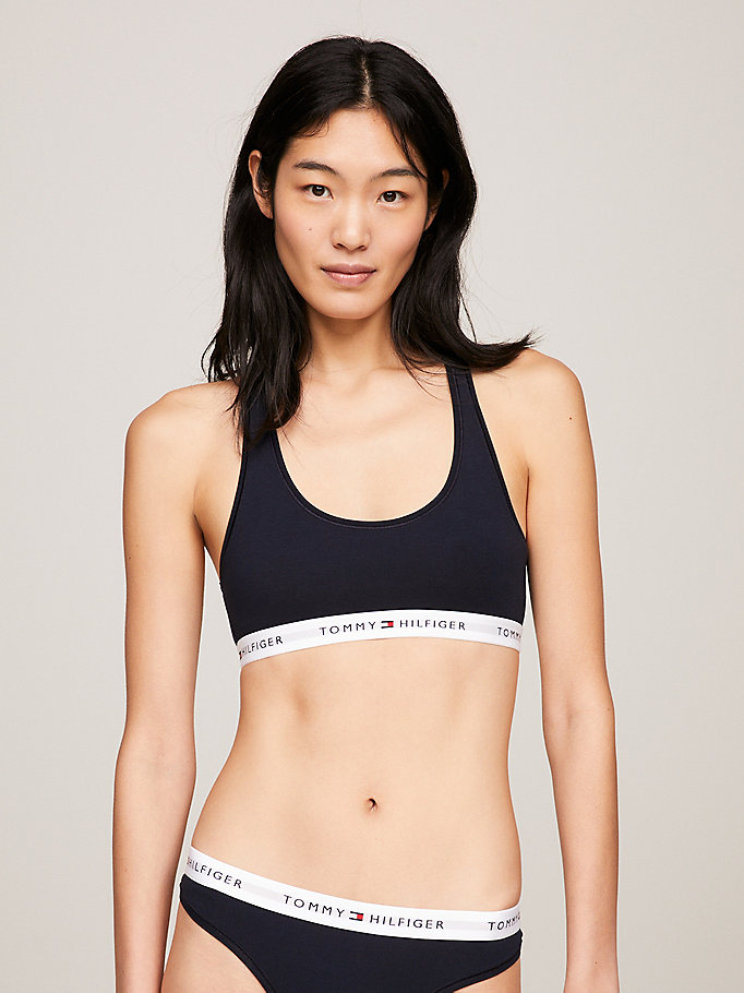 Tommy Icons Unlined Bralette, Blue