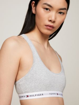Tommy Icons Unlined Bralette, Grey