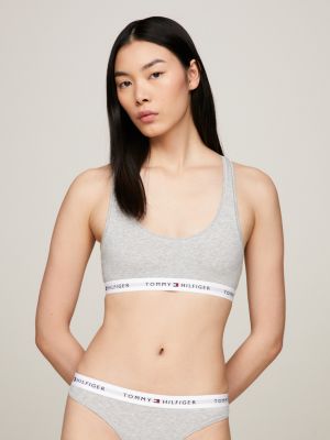 Tommy Icons Unlined Bralette, Grey