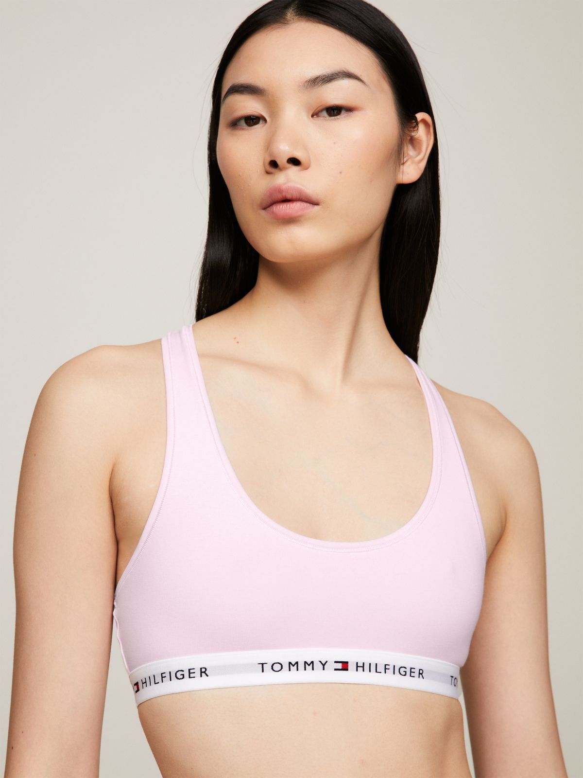 Tommy Icons Unlined Bralette — Pink