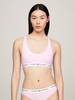 bralette tommy icons sans rembourrage pink pour femmes tommy hilfiger