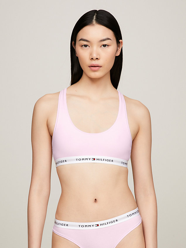 pink tommy icons unlined bralette for women tommy hilfiger