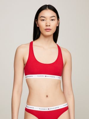 red tommy icons ungefüttertes bralette für damen - tommy hilfiger