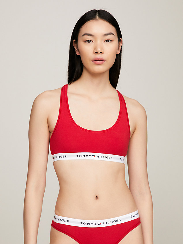red tommy icons unlined bralette for women tommy hilfiger