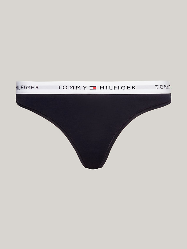 blue logo waistband thong for women tommy hilfiger