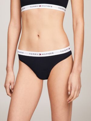 Tanga Hilfiger Icon con inscripción, Azul