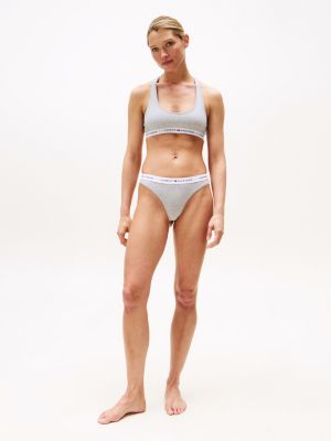 grey hilfiger icon logo waistband thong for women tommy hilfiger