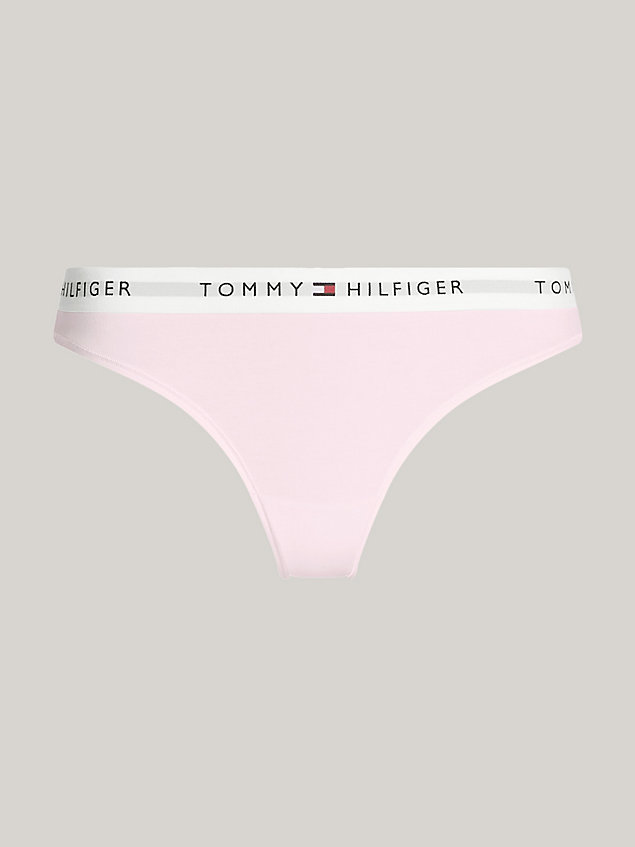 pink logo waistband thong for women tommy hilfiger