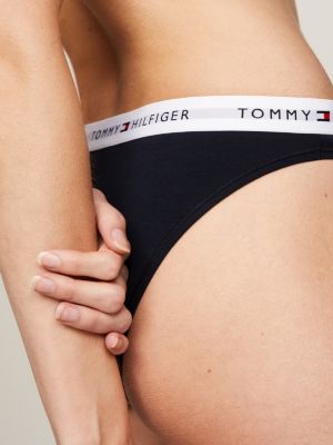 blau icon slip mit logomuster für damen - tommy hilfiger