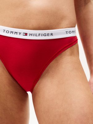 rot icon slip mit logomuster für damen - tommy hilfiger