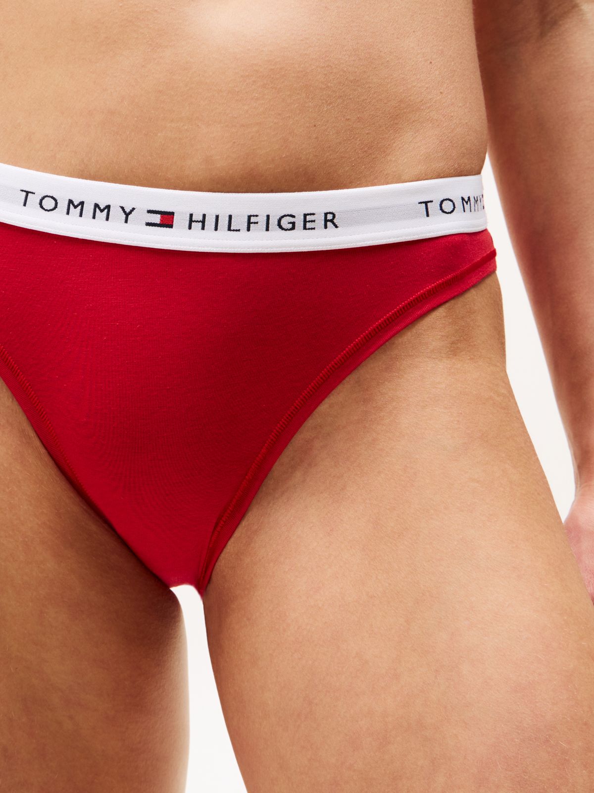 Repeat Logo Waistband Briefs — Red