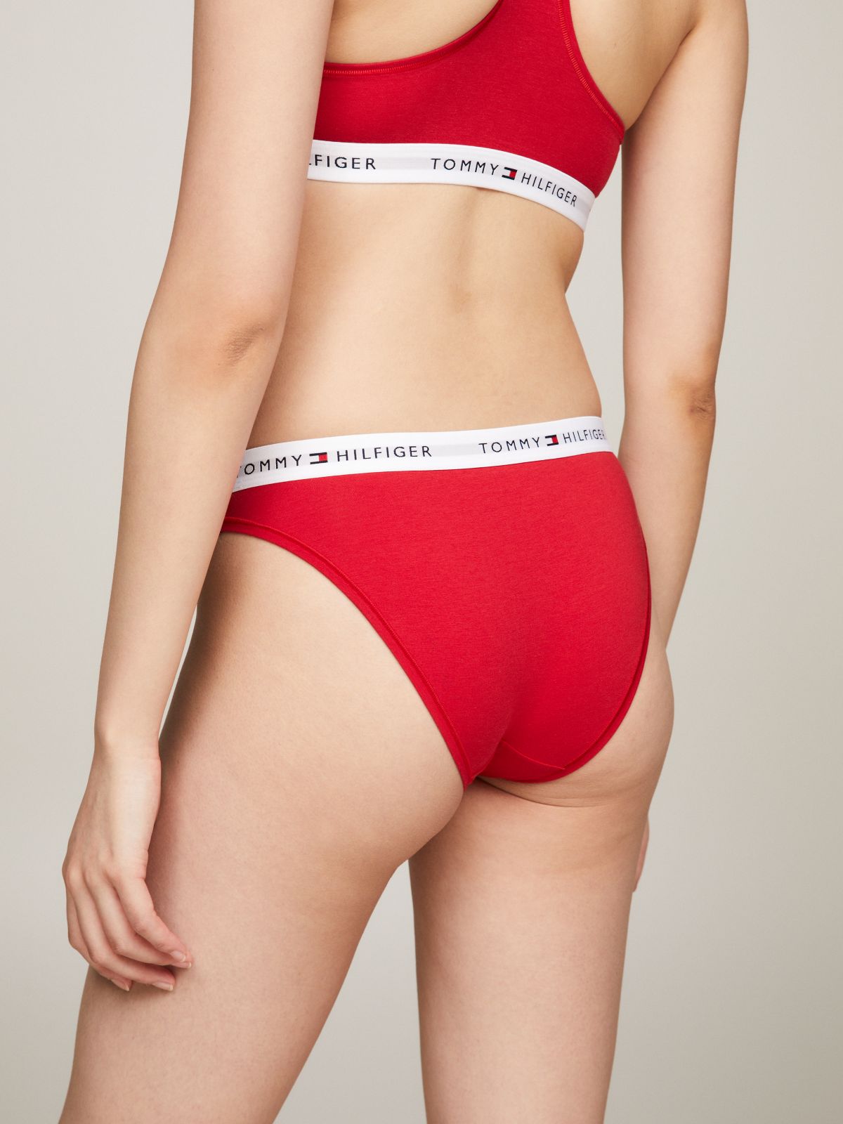 Repeat Logo Waistband Briefs — Red