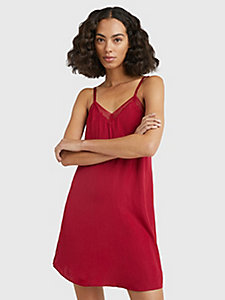 red ditsy lace nightdress for women tommy hilfiger