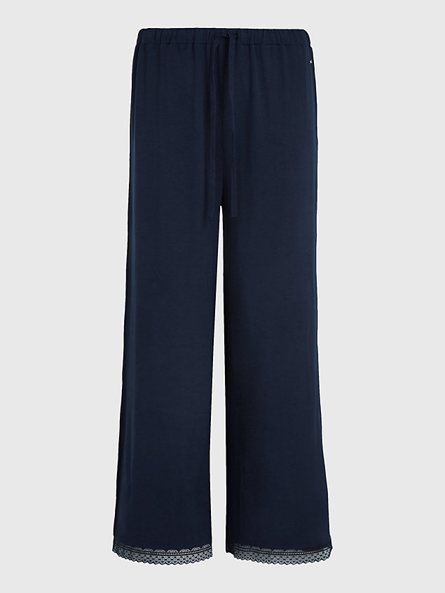 blue lace trim pyjama bottoms for women tommy hilfiger