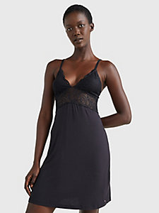 black ultra soft lace nightdress for women tommy hilfiger