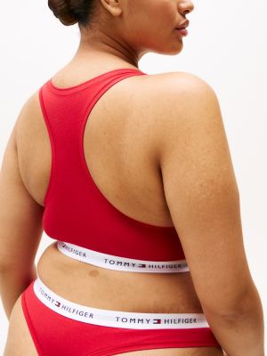 Curve Tommy Icons Racer Back Unpadded Bralette, Red