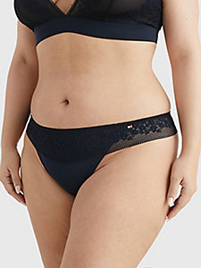 blue curve ditsy lace thong for women tommy hilfiger