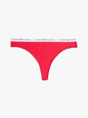 rot curve tommy icons string mit logo-taillenbund für damen - tommy hilfiger