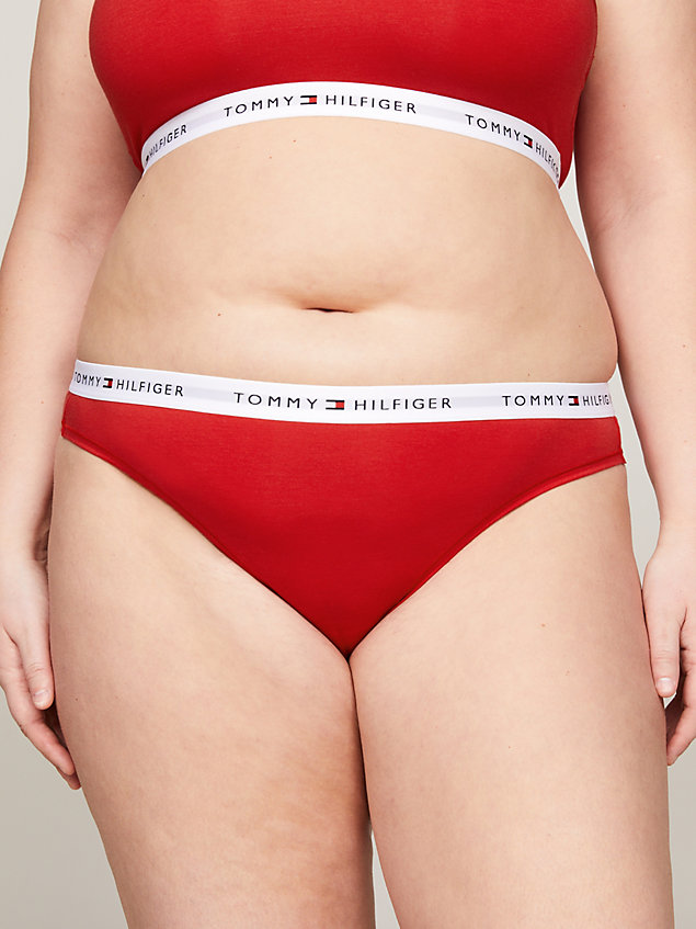 red curve tommy icons logo waistband thong for women tommy hilfiger