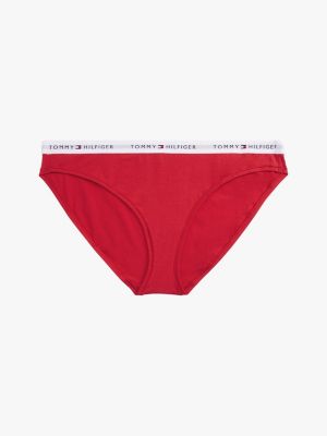 rot curve tommy icons slip mit logo-taillenbund für damen - tommy hilfiger