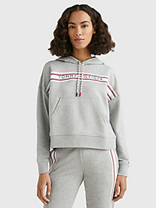 grey relaxed fit hoody for women tommy hilfiger