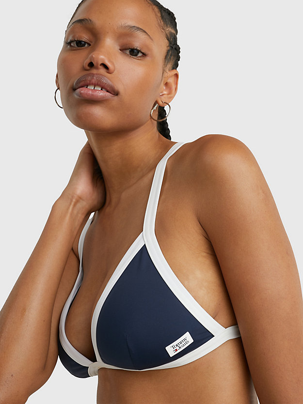 TWILIGHT NAVY Essential Triangle Bikini Top for women TOMMY JEANS