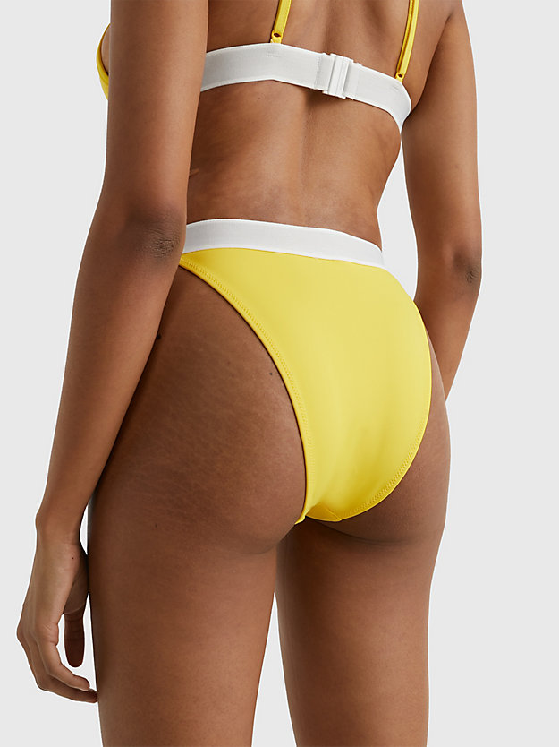 STAR FRUIT YELLOW Archive High-Leg Logo Bikini Bottoms for women TOMMY JEANS