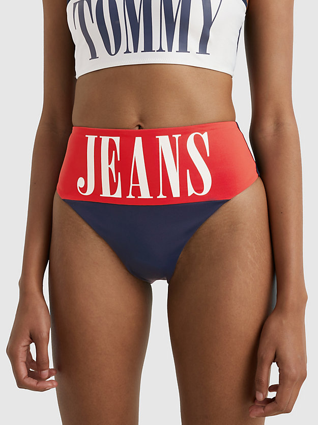 TWILIGHT NAVY Archive high rise bikinibroekje met logo voor dames TOMMY JEANS