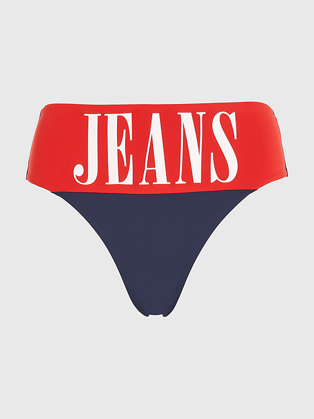 TWILIGHT NAVY Archive High Rise Logo Bikini Bottoms for women TOMMY JEANS