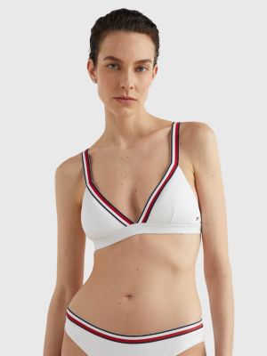 Signature Tape Unpadded Triangle Top | WHITE | Tommy Hilfiger