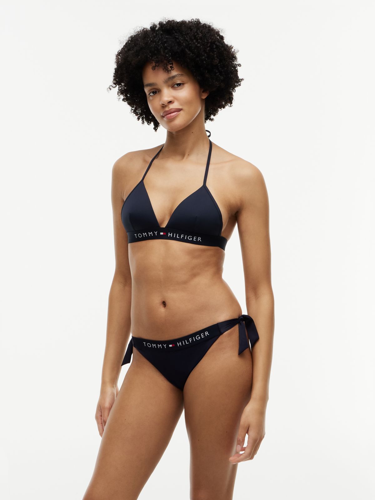 TH Original Foam Triangle Halterneck Bikini Top — Blue