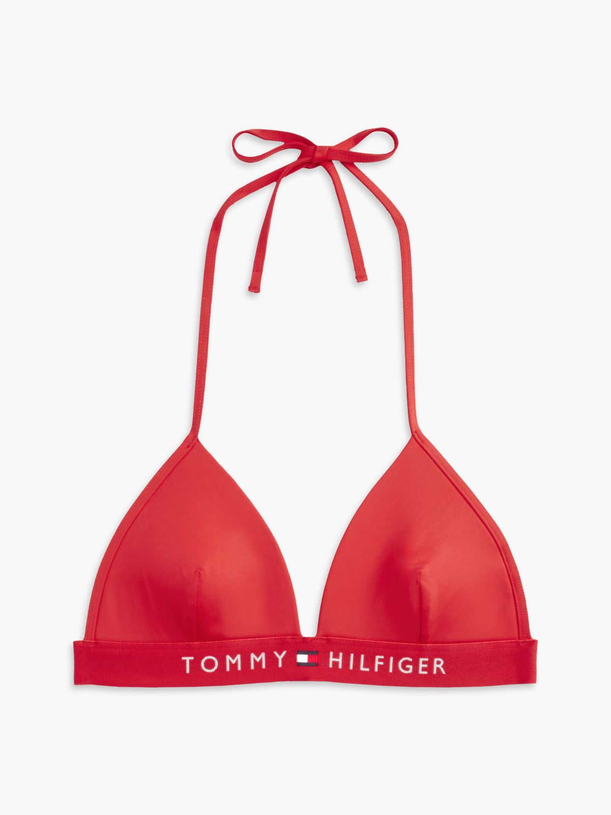 TH Original Foam Triangle Halterneck Bikini Top — Red