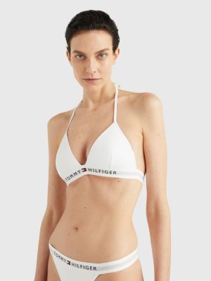 marxisme Modtagelig for Tidligere Fixed Triangle Padded Bikini Top | WHITE | Tommy Hilfiger