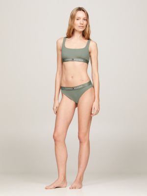 culotte bikini original con logo verde da donne tommy hilfiger