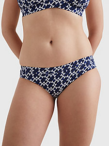 blue th monogram print bikini bottoms for women tommy hilfiger