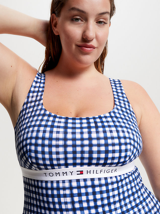 white check one-piece swimsuit for women tommy hilfiger