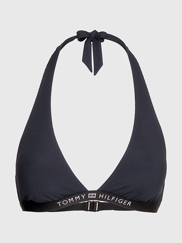 black triangel-bikinioberteil mit neckholder für damen - tommy hilfiger