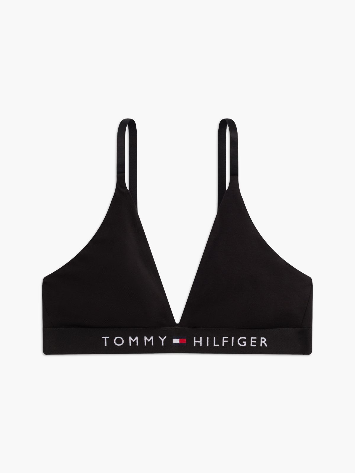 Unlined Logo Underband Triangle Bra — Pink