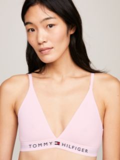 Unlined Logo Underband Triangle Bra — Pink 4