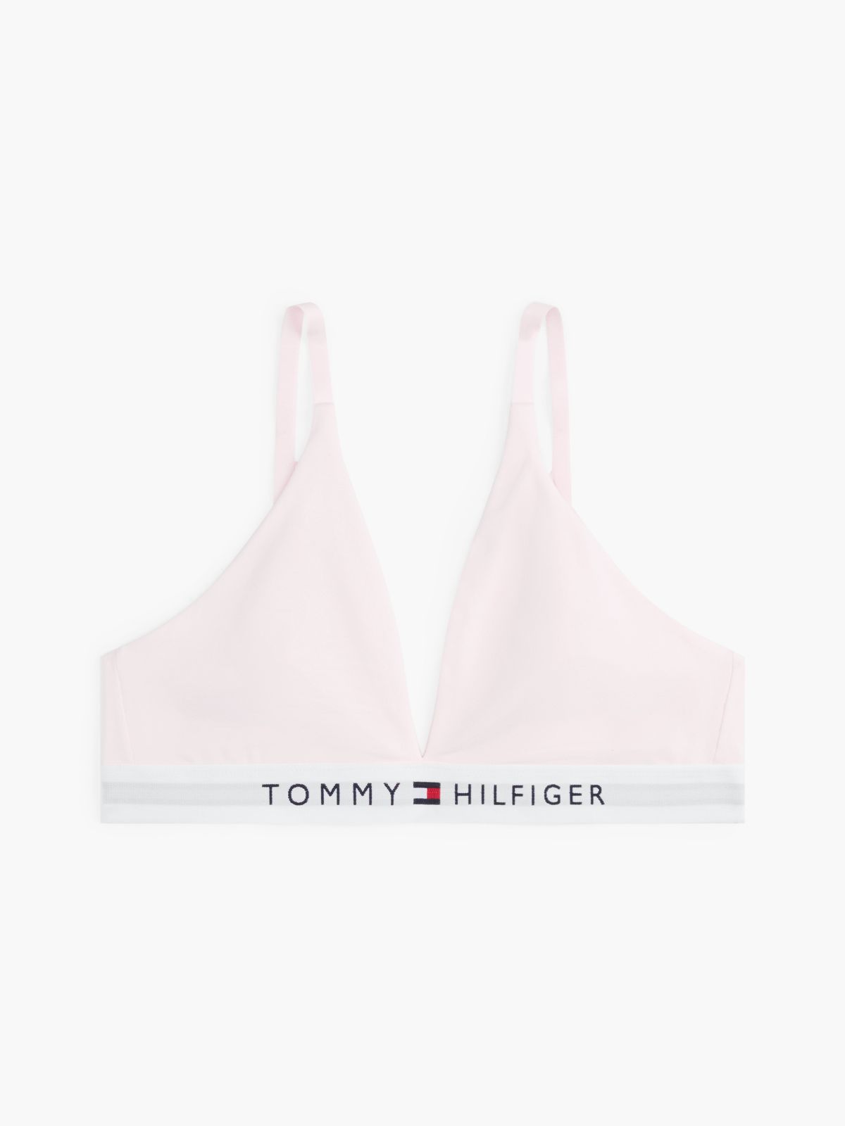 Unlined Logo Underband Triangle Bra — Pink