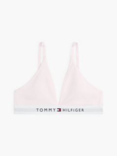 Unlined Logo Underband Triangle Bra — Pink 7