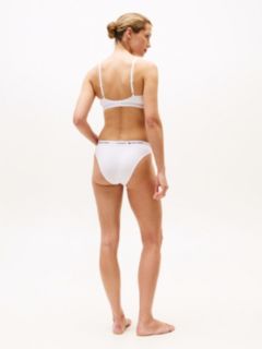 Unlined Logo Underband Triangle Bra — White 5