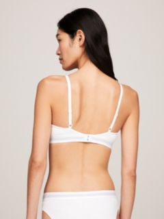 Unlined Logo Underband Triangle Bra — White 6